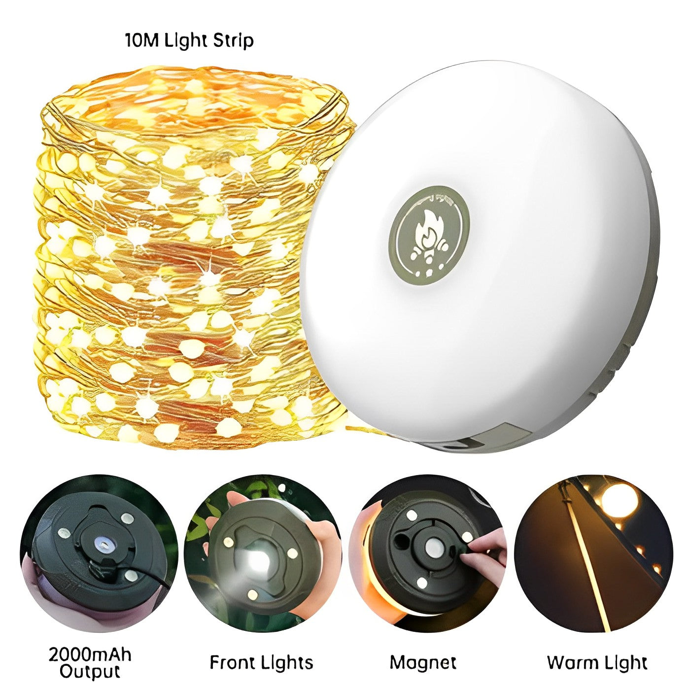 Tehokas LED-ulkosalamppu pitkällä akunkestolla