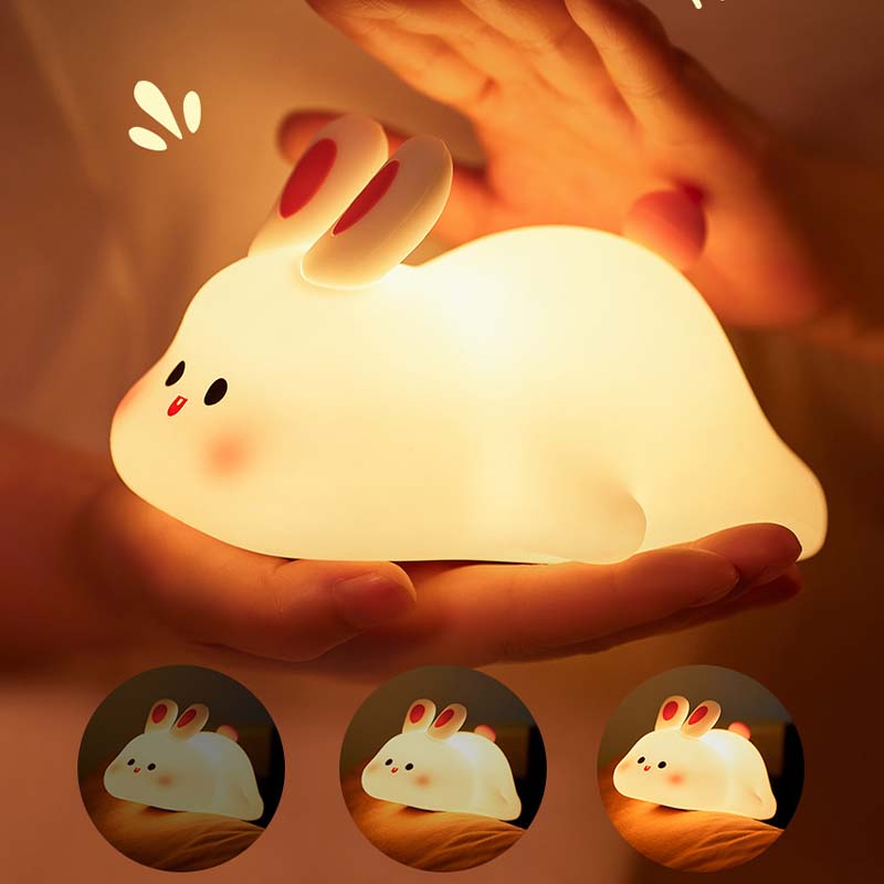 Silicone Rabbit Night Light: Softness and Nighttime Safety 