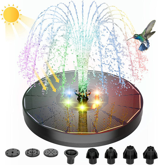 Multicolored LED Solar Fountain